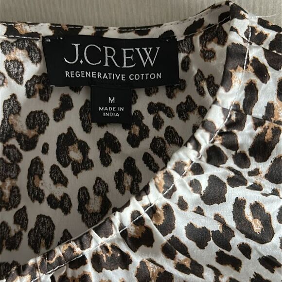 J. Crew Women’s Hyacinth top in leopard cotton poplin Size M - Picture 6 of 10